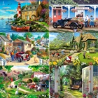 Алмазная живопись для домашнего декора, вышивка, узор 5D сделай сам, полная вышивка, вышивка крестиком Расслабляющая деревня