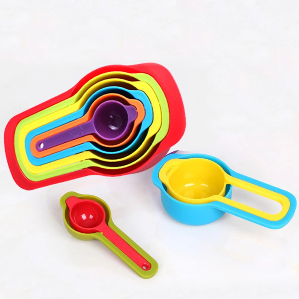 Горячая Распродажа вертикальная кухонная мерная ложка радужного цвета