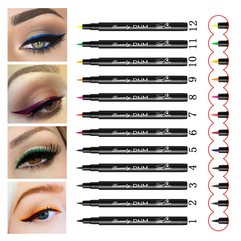 Подводка для глаз жидкая водостойкая 12 цветов| |