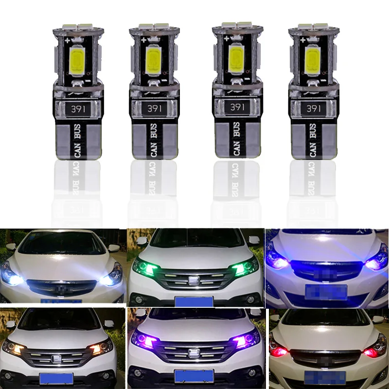 4 шт. T10 Автомобильный светодиодный указатель поворота Клин для лампы боковая