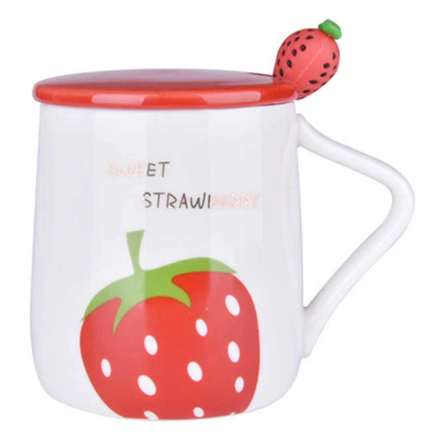 

Creative Coffee Mug Ceramic Cartoon Strawberry Hand Painting Retro Beer Cup Milk Drinkware Tea Taza Cafe Tiki Gift Idea EE5MK