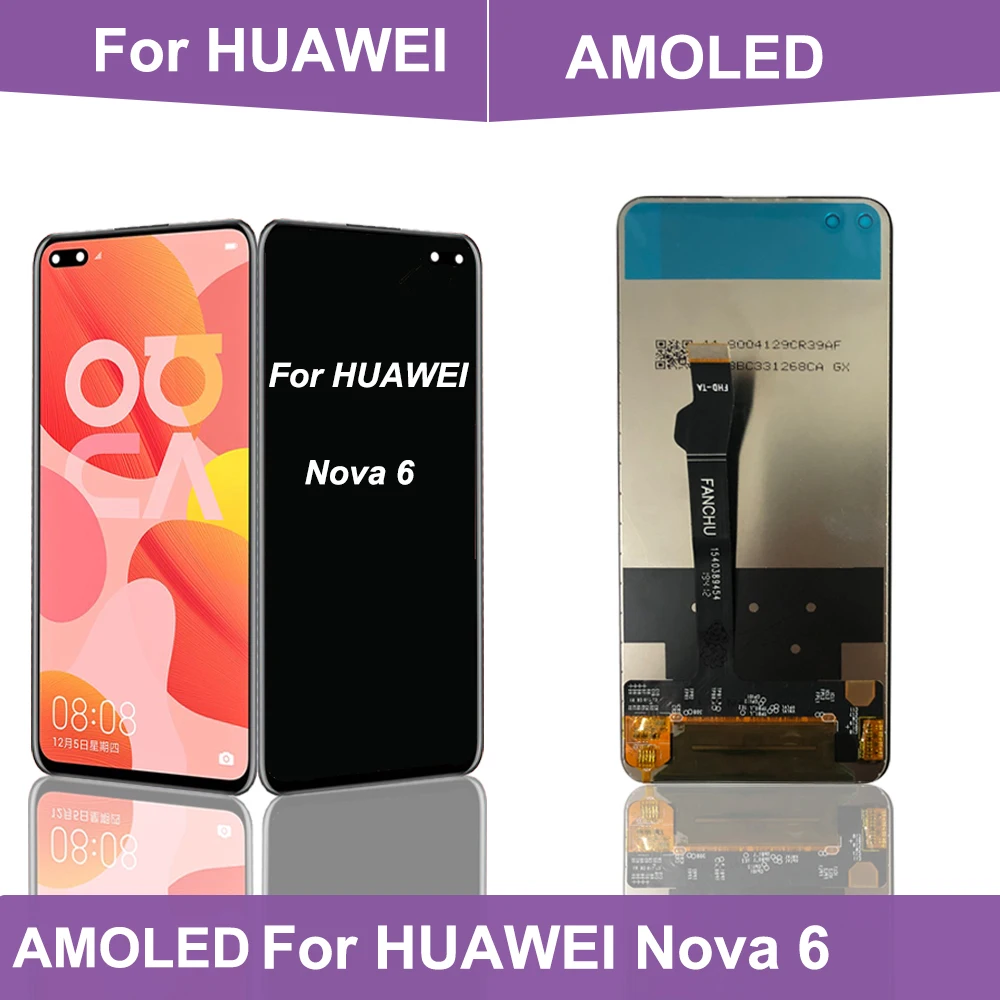 

ЖК-дисплей для Huawei Honor View 30, ЖК-дисплей V30 с сенсорным дигитайзером в сборе, ЖК-дисплей для Huawei Nova 6, ЖК-дисплей
