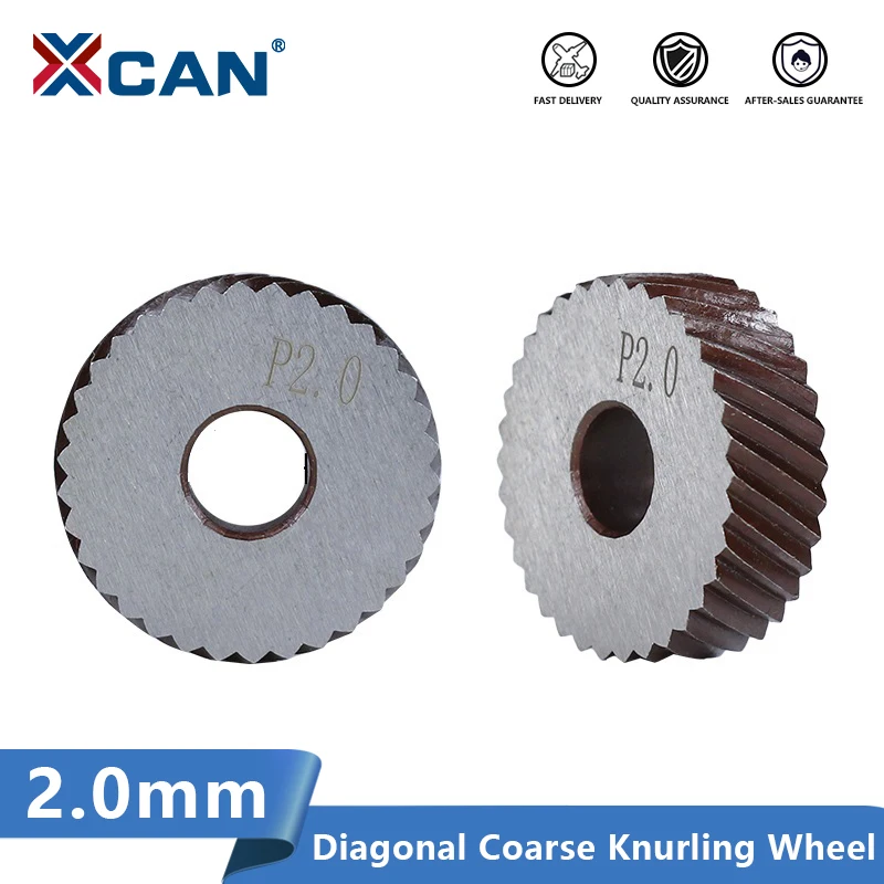 

XCAN 2pcs 2.0mm Metal Lathe Wheel Knurling Tools Diagonal Coarse Knurling Wheel