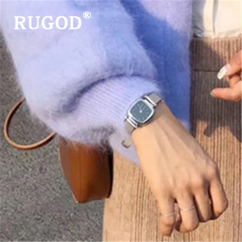свитер женский RUGOD элегантный фиолетовый норковый кашемировый женская мода