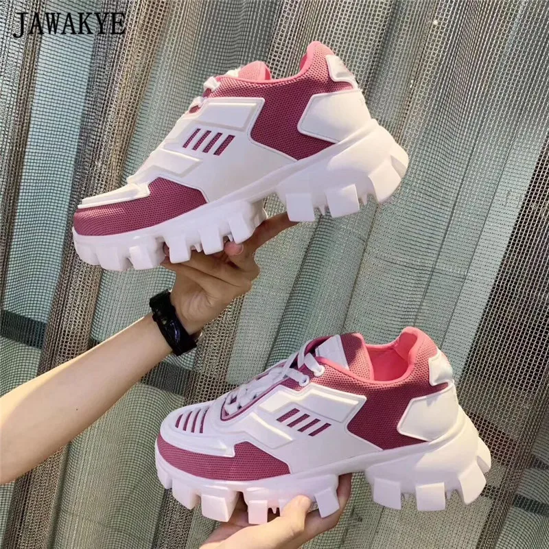 Кроссовки унисекс сетчатые повседневная подиумная обувь толстая подошва разные