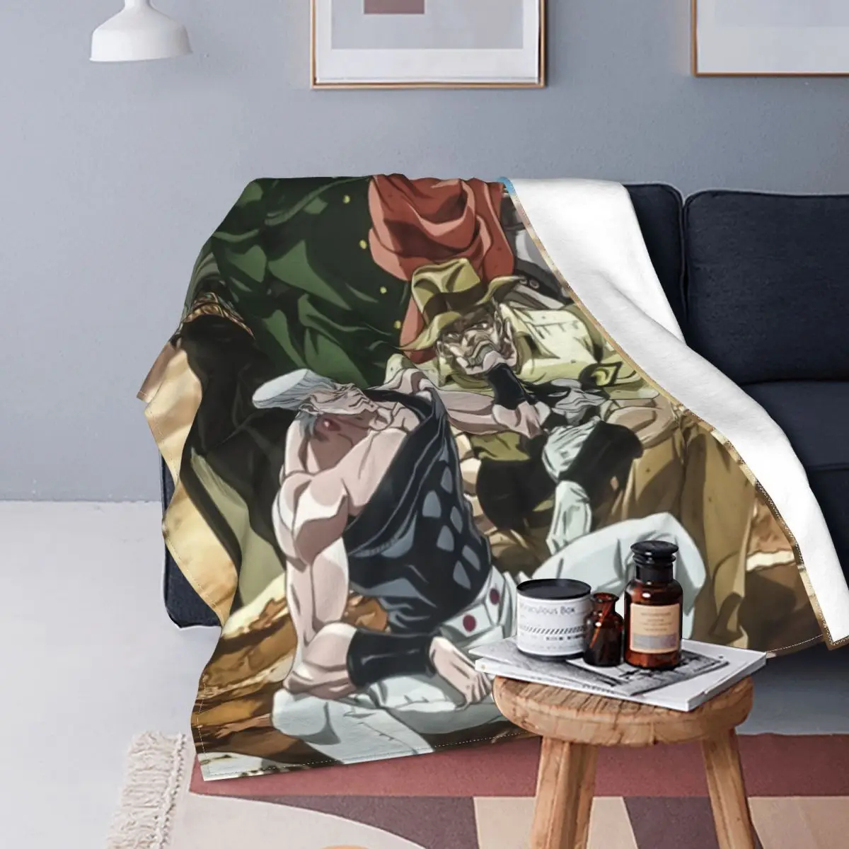 

Одеяло с коралловым флисом, всесезонное мягкое покрывало из японского аниме «Невероятные приключения Джоджо», постельное белье для дома и ...