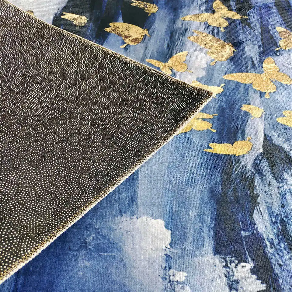 Скандинавский синий серый живопись Золотая искусственная кожа рядом с кофейным