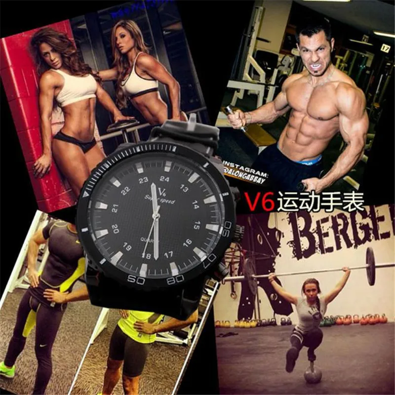 Мужские наручные часы V6 в стиле милитари корейские модные с большим циферблатом