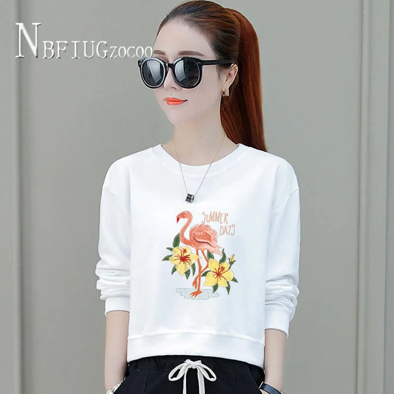 

2020 Autumn New Korean Fashion Short Style Women Sweatshirts Casual Round Neck Female Sweatshirt