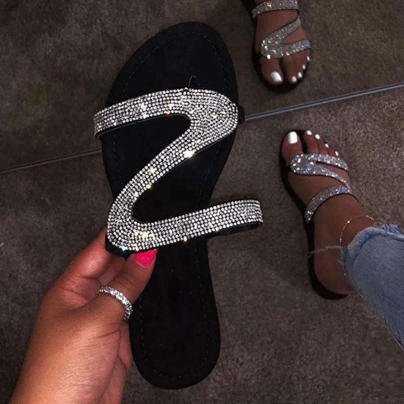 

Slippers Women Crystal Fashion Women's Slippers Slip On Shoes Woman Slides Slippers Shoes Women Shoes Plus Size Chaussure Femme