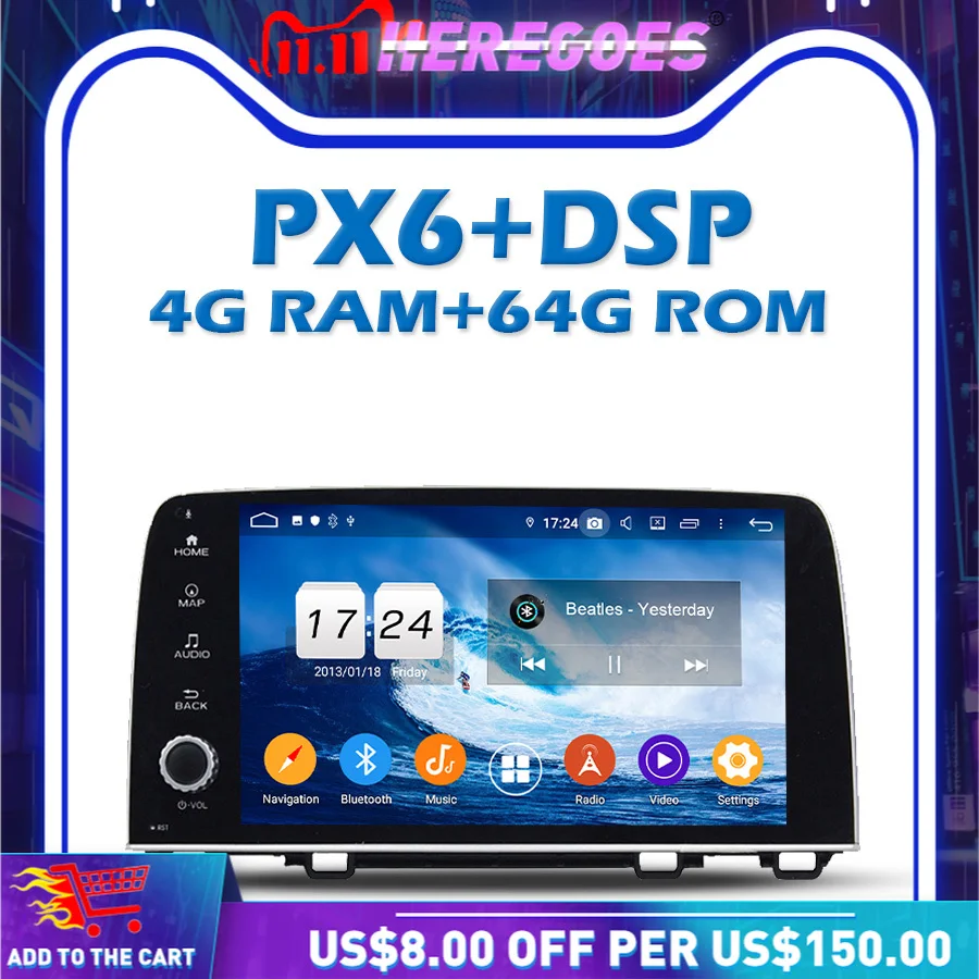 PX6 DSP Android 10 0 4 Гб + 64 ГБ 9 &quotIPS автомобильный DVD плеер в GPS карта RDS Авто радио Wi Fi Bluetooth