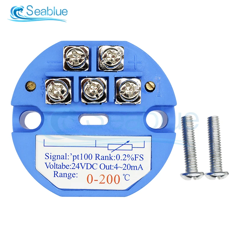 

RTD PT100 Temperature Transmitter Sensor Module Thermal Resistance 4-20mA -50-50 -50-100 0-100 200 300 400 500 600 Celsuis