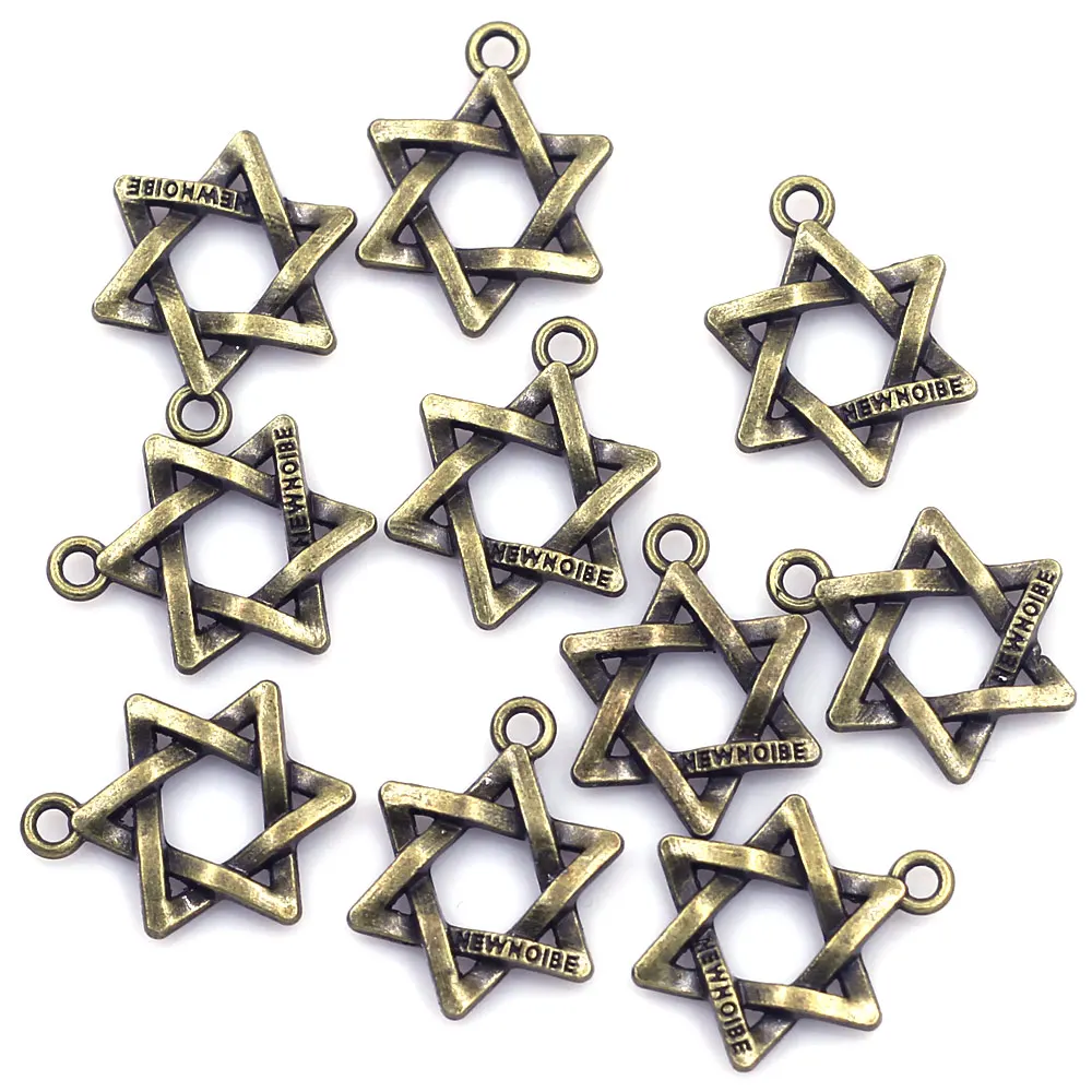

10Pcs Pendants Hexagon Knot Noibe Metal Bronze Tone For Charms Neckalces Jewelry DIY Making Accessories 23x17mm