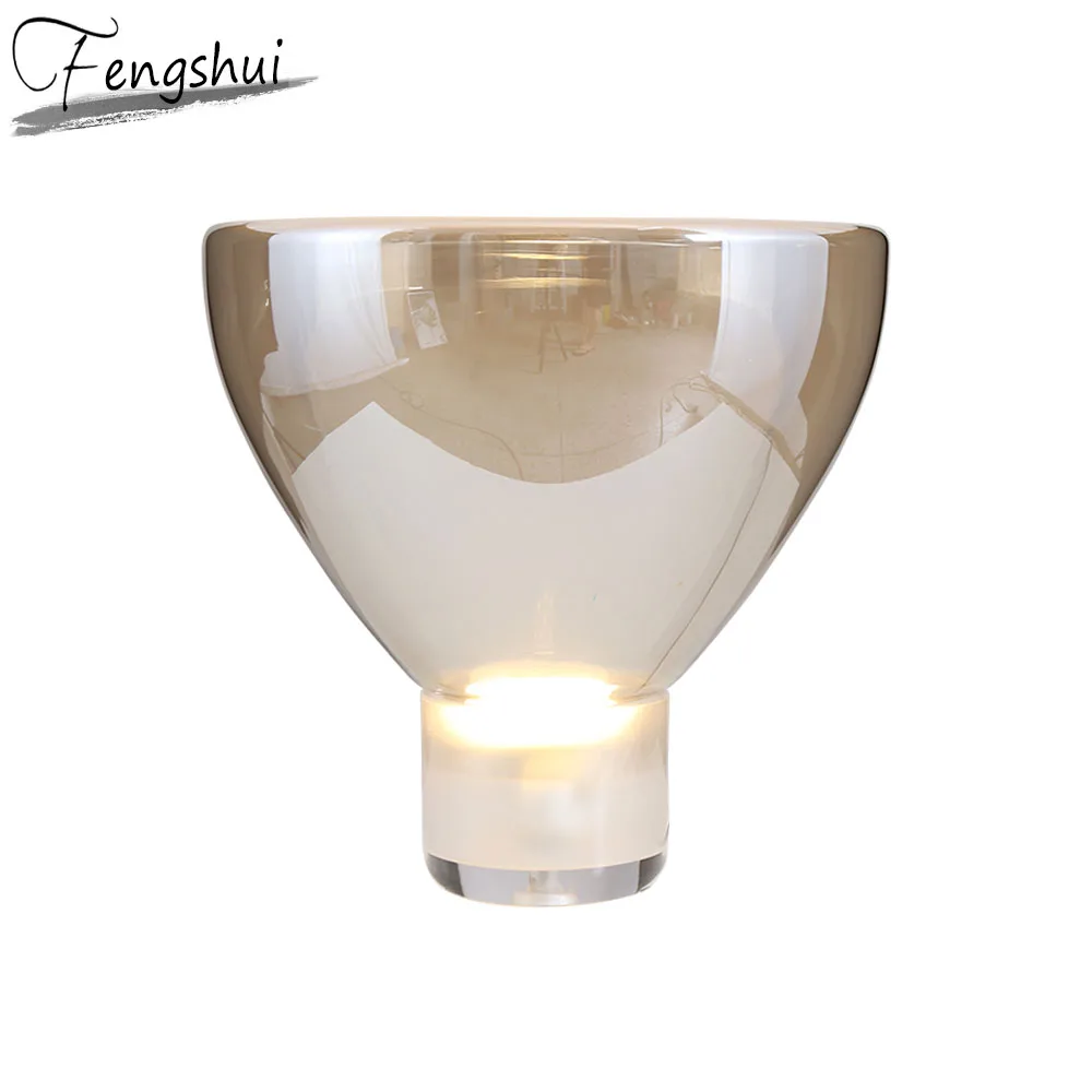 Современная стеклянная Светодиодная настольная лампа домашний декор