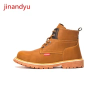 high top steel toe mens shoes genuine leather safety boots anti smash anti piercing indestructible safty shoes man work boot
