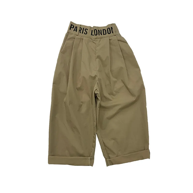 

Girls High Waist Letter Pants 2021 Summer New Girls Casual All-match Loose Pants