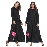 printed arabic positioning flower dress clothes for worship service loose dress abaya dubai turkey muslim dress