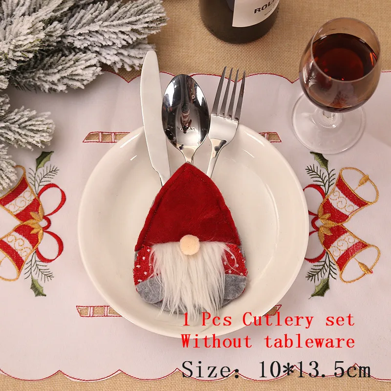 Новогодний 2021 Рождественский чехол для бутылки вина Декор дома 2020 Natal Noel стола