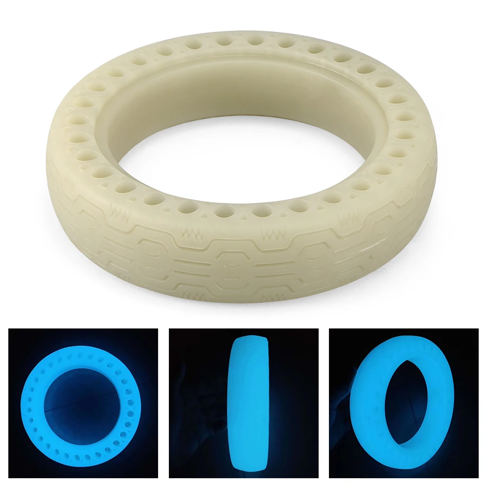 Светящаяся сплошная шина скутера Передняя Задняя Взрывозащищенная Серебристая