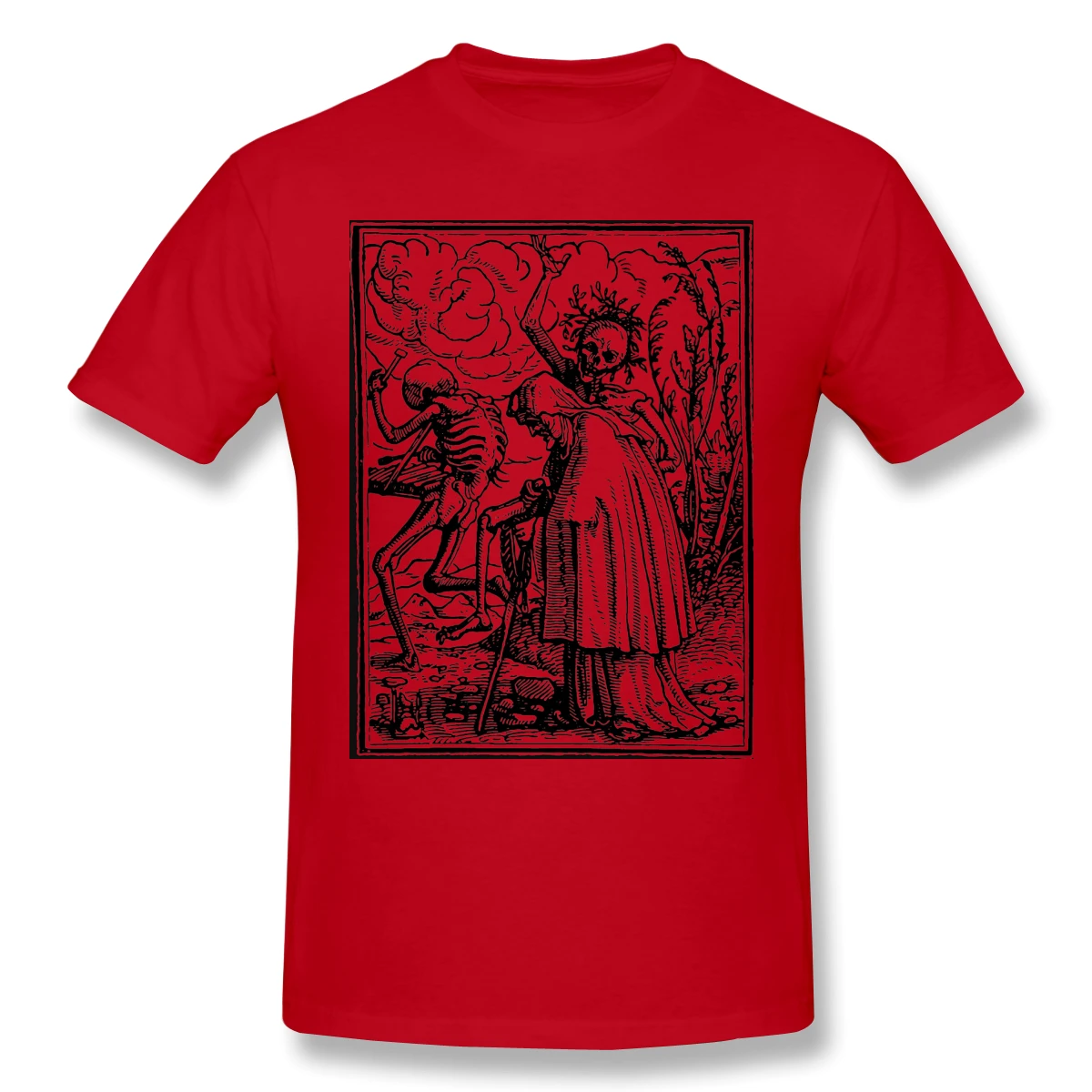 Мужские футболки в стиле панк Забавные топы для танцев смерти из чистого хлопка