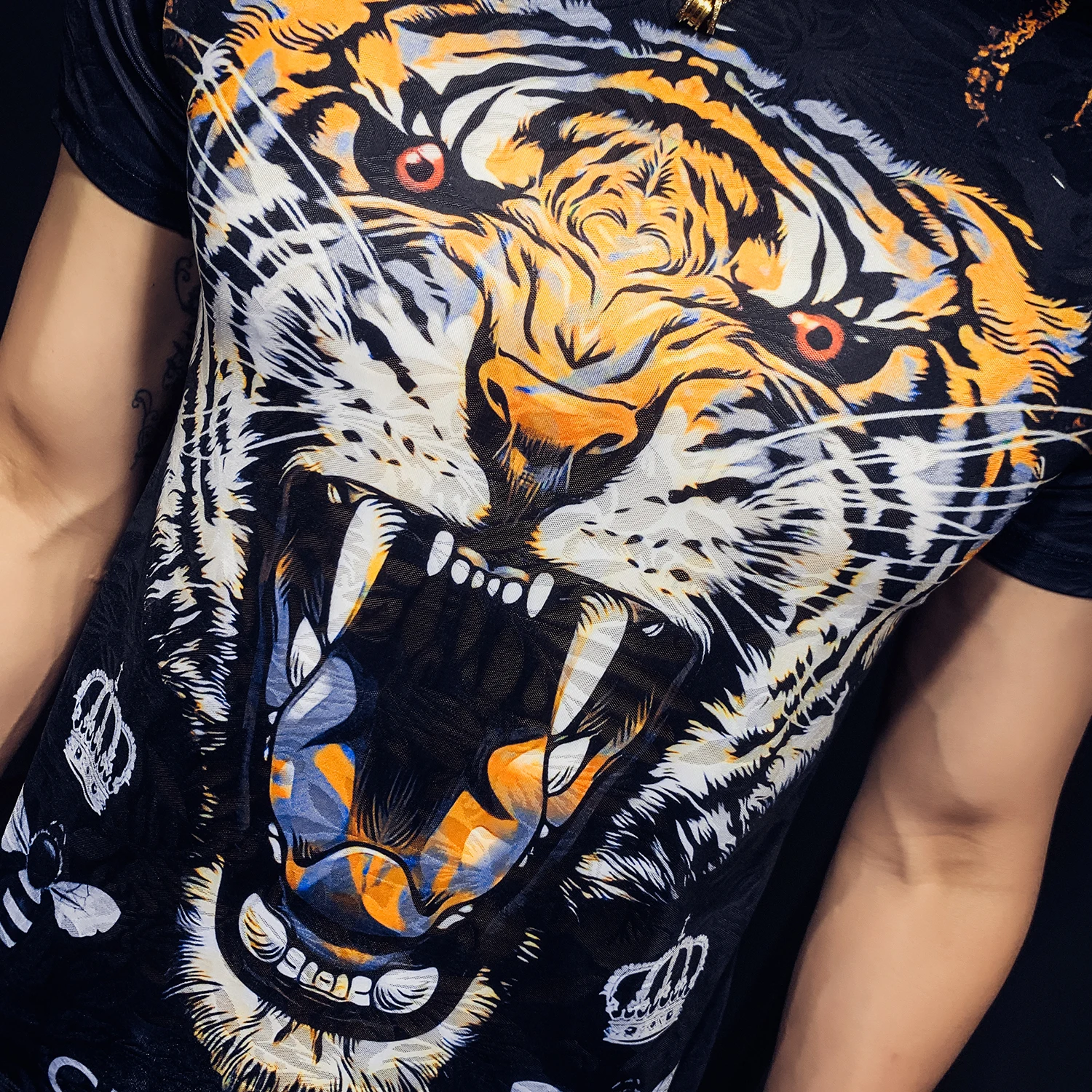 

4D Printing Tiger Ice Silk T Shirt Men Funny T-Shirt Casual Short Sleeve O-neck Streetwear Tees Tops 2020 Summer Men Clothes