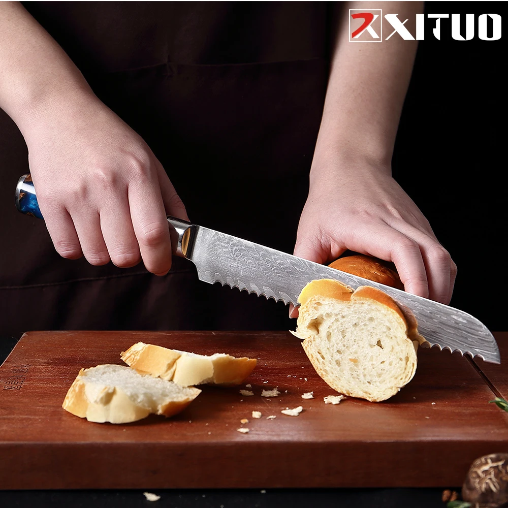 XITUO нож для хлеба из дамасской стали VG10 мясной шеф-повара мяса сырые филе кухонный