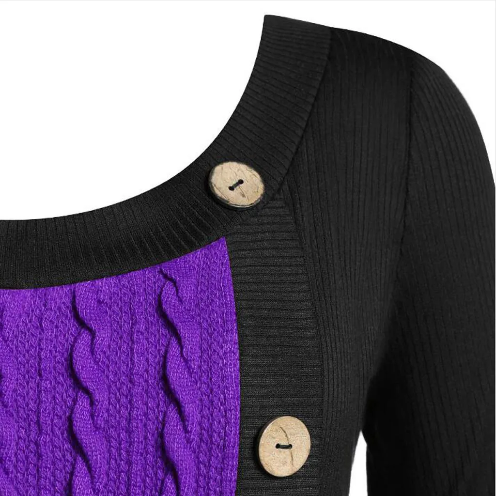 Plus Size Fashion Patchwork Tunic Blouse Casual Winter Ladies Bottom Tops Female Womens Long Sleeve Shirt Blusas Pullover | Женская
