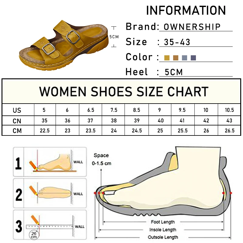 

Women's Buckle Soft Slippers 2021 Woman Platform Wedges Summer Women Slides Laides Sewing Footwear Female Beach Shoes Plus Size