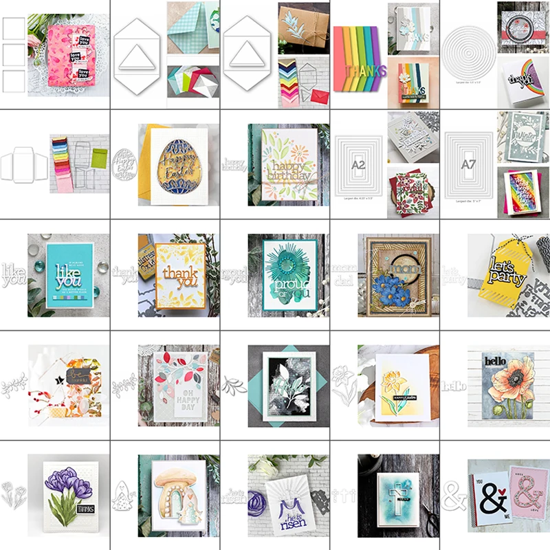 

Cutting Dies Layered Circle Rectangle Envelope Film Frame Warm Words Letter Fall Petal DIY Craft Cards Album Making 2020 #18