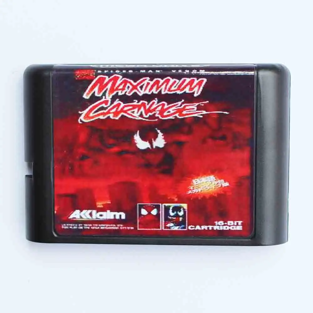 Человек-паук и яд-Максимальная Carnage 16 бит MD игровая карта для Sega Mega Drive Genesis |