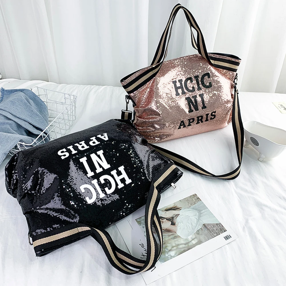 

2021 Fashion Women's Bags Sequin Ladies' Handbags Female Large Capacity Top-handle Bags National Casual Tote Girl Messenger Bag