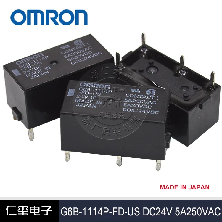 2 шт./лот 100% новое реле G6B-1114P-FD-US G6B 1114P FD US P68 5A 4PIN 24VDC | Электронные компоненты и