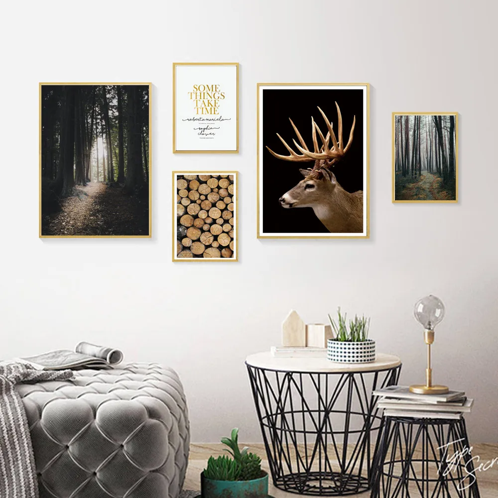 Лесная живопись пейзаж холст настенные картины для гостиной винтажная настенная