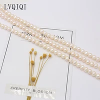 natural real freshwater pearl beads white round loose pearls for diy charm bracelet necklace jewelry accessories making 6 7mm