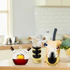 2 в 1 Кухонные Соусники, банки, уксус, стеклянная двойная розетка, стеклянная фотобутылка, хранение уксуса, диспенсер для приправ, 1 шт.