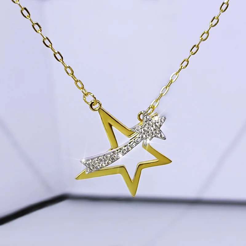 NEW Romantic Five Pointed Star Pendant Necklaces S925 Silver Women Anniversary Valentine's Day Love Gift Fashion Jewelry | Украшения и