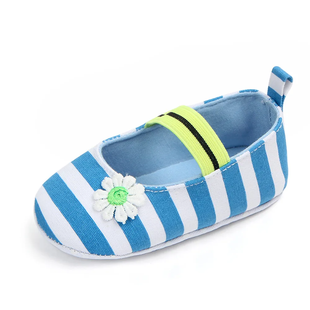 Обувь для младенцев полосатая обувь с цветочным принтом Прочная резиновая подошва Нескользящие Детские