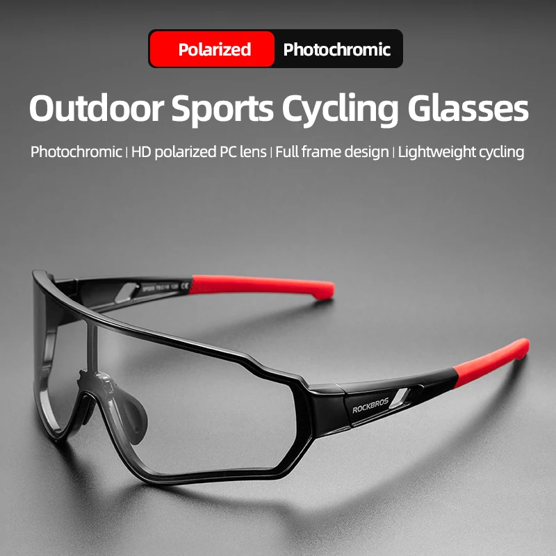 

ROCKBROS Cycling Glasses Men Women Photochromic Outdoor Sport Camping Fishing Eyewear Polarized Sunglasses Bicycle Accessories