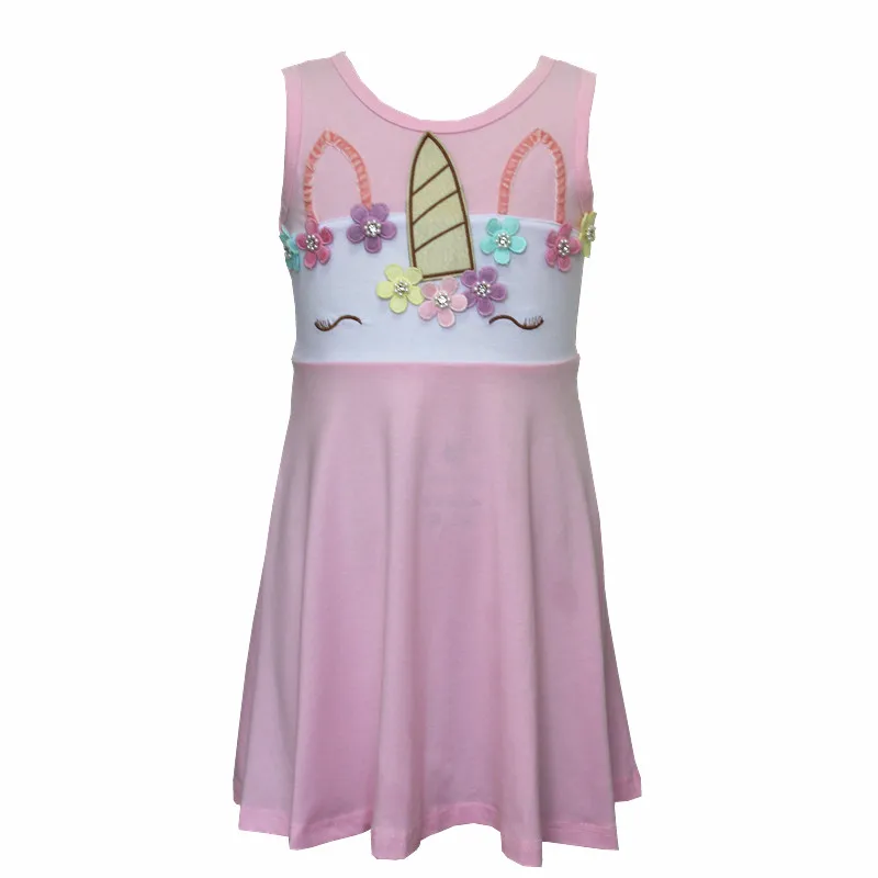 Clearance Girl Birthday Unicorn Princess Dress Lavender Pink for 2-12t Girls