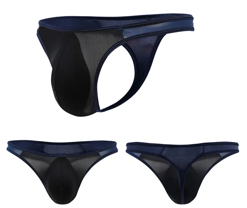 8PCS Men's Briefs Sexy Ice Silk Low Waist  Bikini Underpants Mens Briefs Underwear Men Sexy Underwear U Convex Thong Pantie