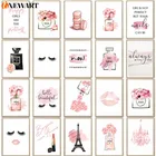 Модный современный настенный художественный принт Макияж ресницы губы Холст Картина женщины секс декоративная картина для девочки комнаты домашний розовый Декор