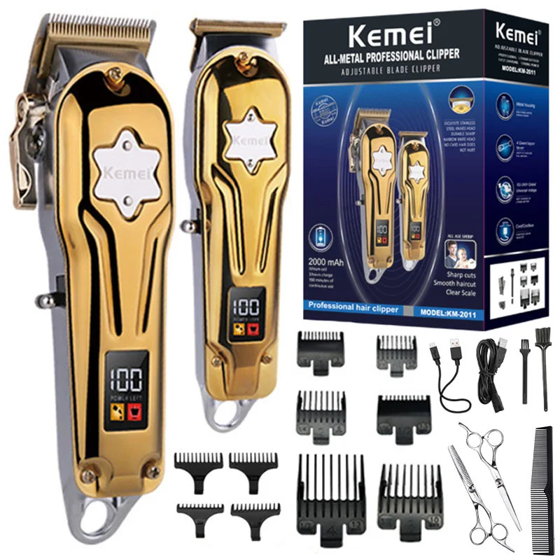

Kemei Original Corded/Cordless Men Electric Hair Trimmer Professional LCD Barber Hair Clipper Rechargeable Beard Haircut Tool