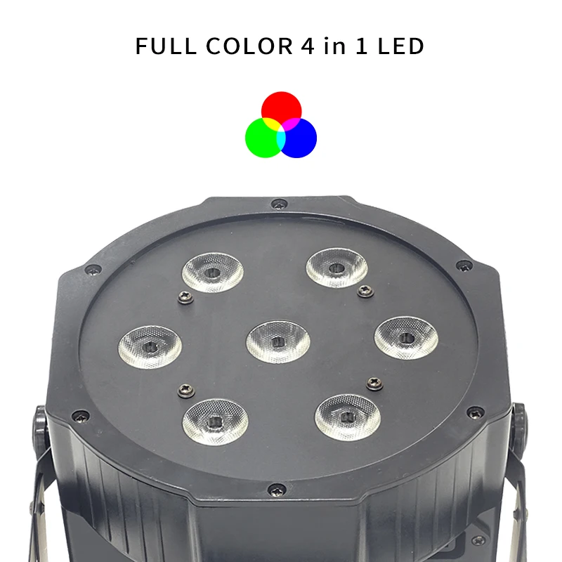 Плоский светодиодный прожектор RGBW 4 в 1 8 светодиодов 7x12 Вт чехол dmx512 для дискотеки