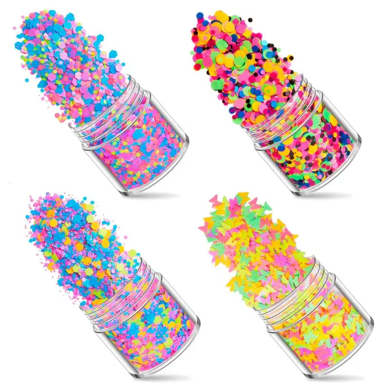 

12 Colors Mixed Holographic Chunky Glitter Face Body Eye Hair Nail Resin Sequins