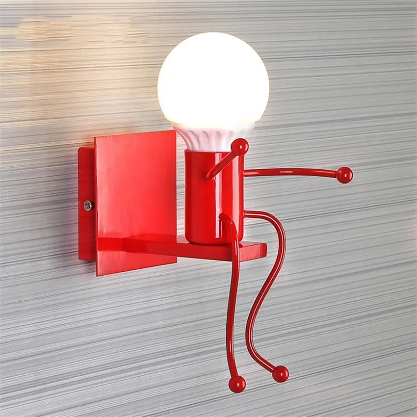 Настенный светильник в скандинавском стиле железная лампа лофт мультяшный робот