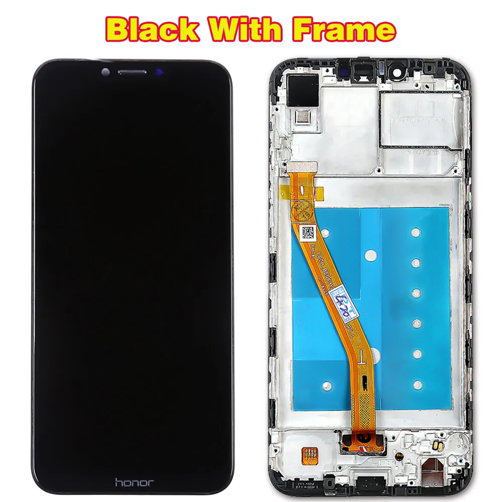 Black with frame huawei Honor Play 6,3 дюймовый ЖК-дисплей COR-L29-AL00 кодирующий преобразователь сенсорного экрана в сборе олеофобное покрытие 10 сенсорная рамка - Цвет: Black with frame