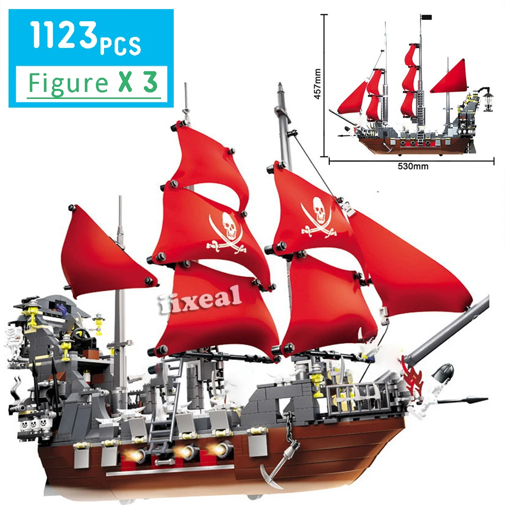 Классический пиратский корабль набор строительных блоков карибская Королевская