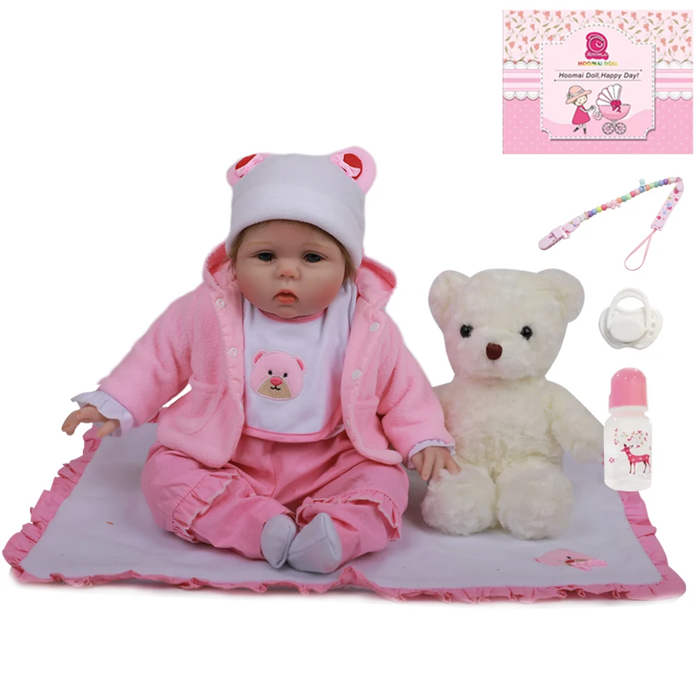 18&quot45cm Lifelike Boneca Reborn Silicone Lovely Bebe Baby Dolls Cloth Menina Kids Birthday Christmas Gift | Игрушки и хобби