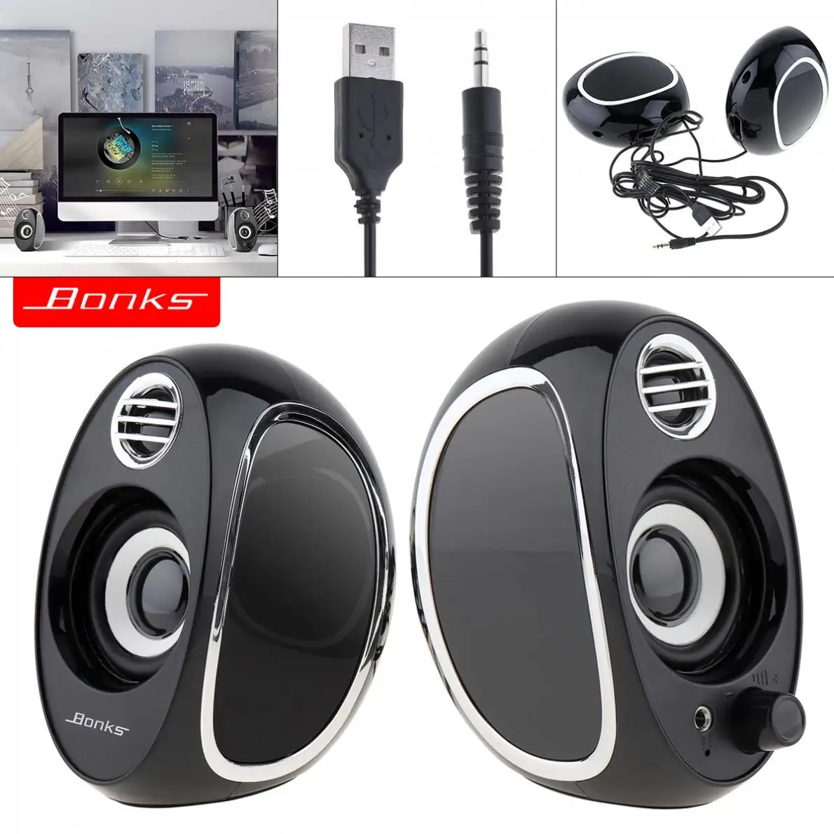 Bonks DX18 Мини ноутбук маленький динамик сабвуфер Настольный Ноутбук громкий с 3 5 мм