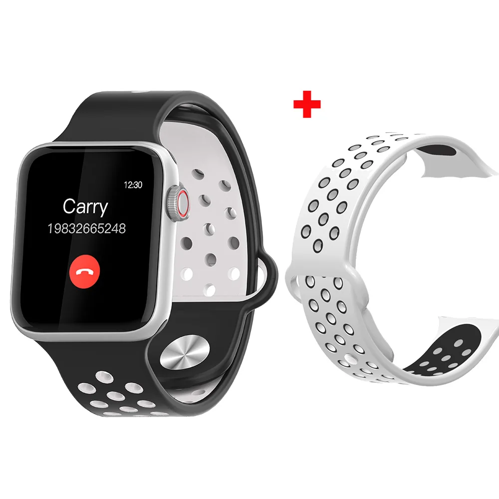 extra white strap 2 LEMFO Смарт часы Полный сенсорный экран для сердечного ритма шагомер сообщение напоминание телефон часы для мужчин женщин для Apple Android телефон - Цвет: extra white strap 2